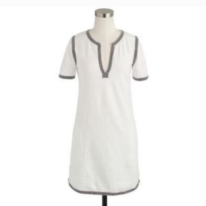 J Crew White Cotton Tunic Mini Dress